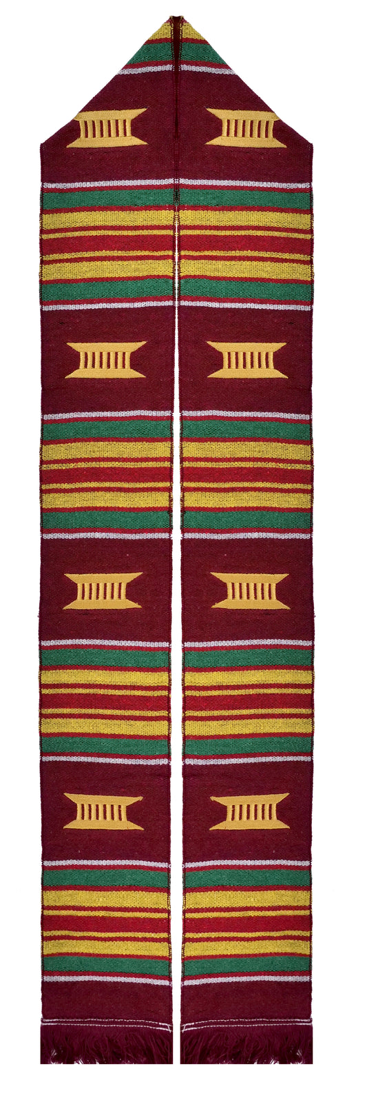 Maroon Kente Graduation Stole/Sash