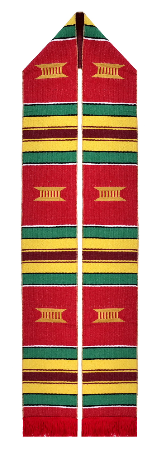 Red Kente Graduation Stole/Sash