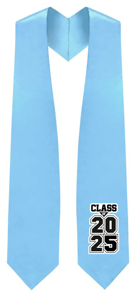 Light Blue "Class of 2024/2025" Graduation Stole