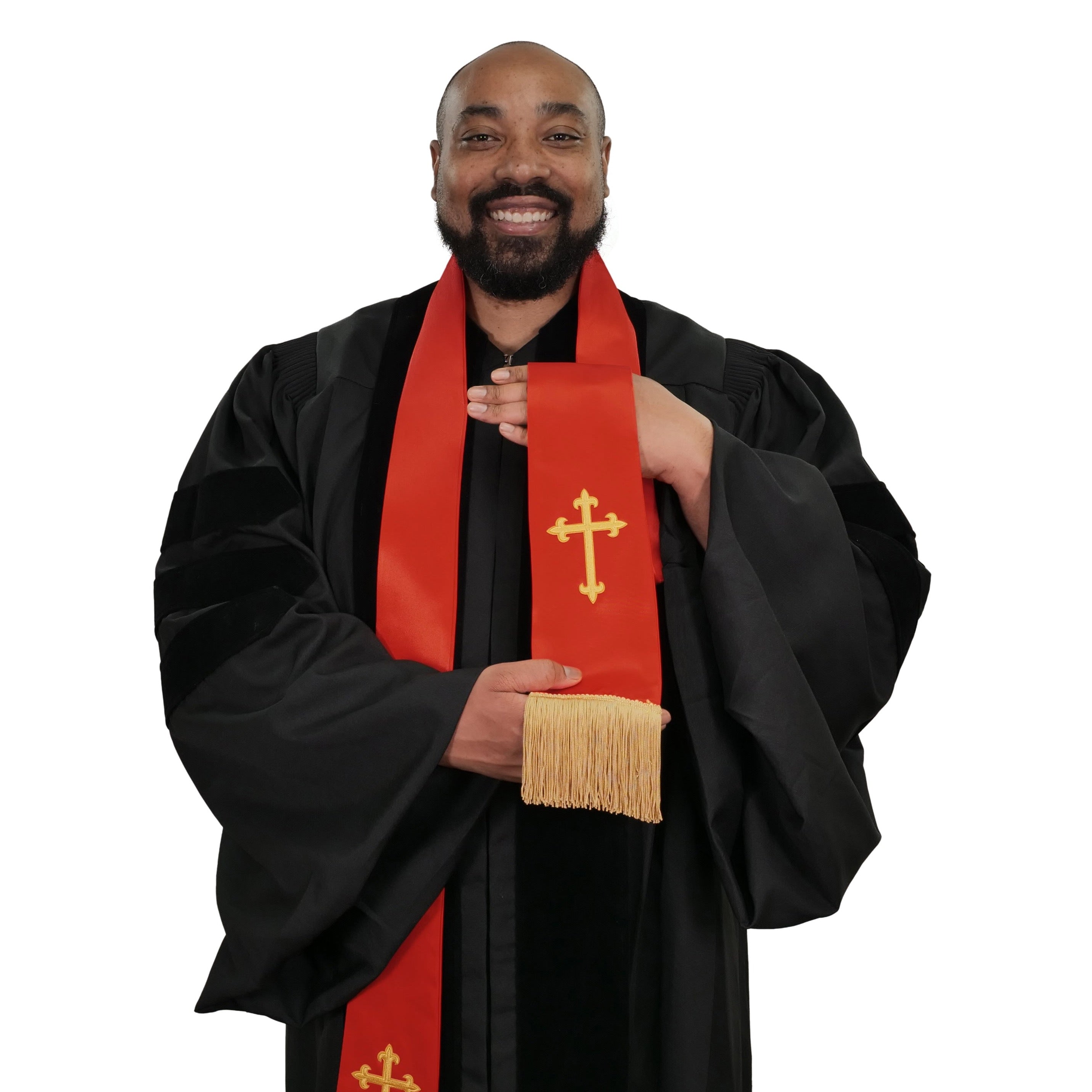 Red Star Clergy Stole, Red Stole, Pentecost Stole, priest buy stole, Pastoral Stole, Ordination Stole, Red Pastors Stole, R007