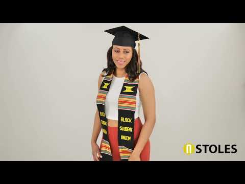 Black Student Union Graduation Kente Stole, Handwoven Kente Sash Cloth –  Gradshop